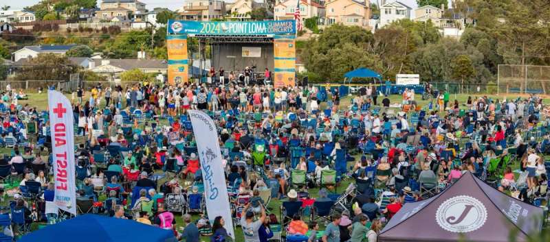 An outdoor concert in the sun