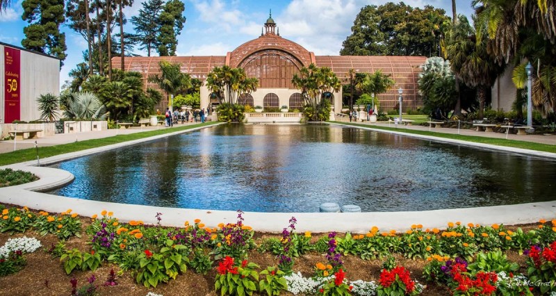 A pond and other scenery at Balboa Park