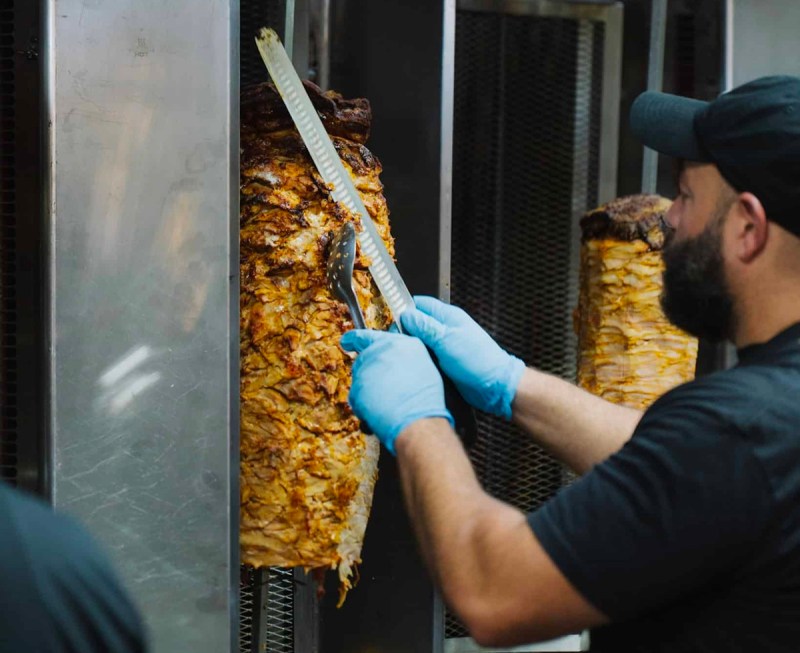 In the kitchen at Tahini