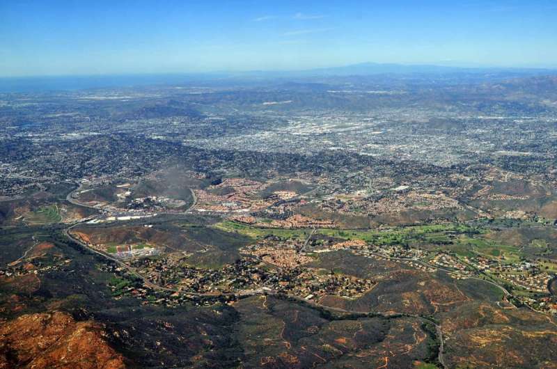 An overhead view of San Diego’s East County