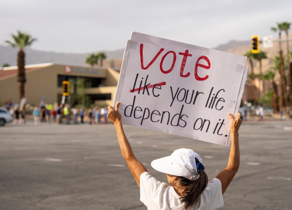 No Kings protesters in Palm Springs