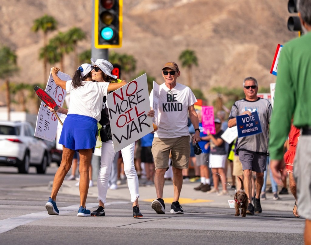 No Kings protesters in Palm Springs